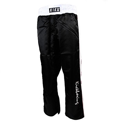HIKU Kickboxing Hose (schwarz, Seitenband weiss)