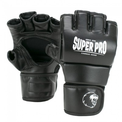 SUPER PRO - gants MMA Brawler (PU, noir)