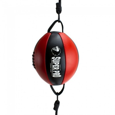 SUPER PRO - ballon à double crochet (cuir, noir/rouge)