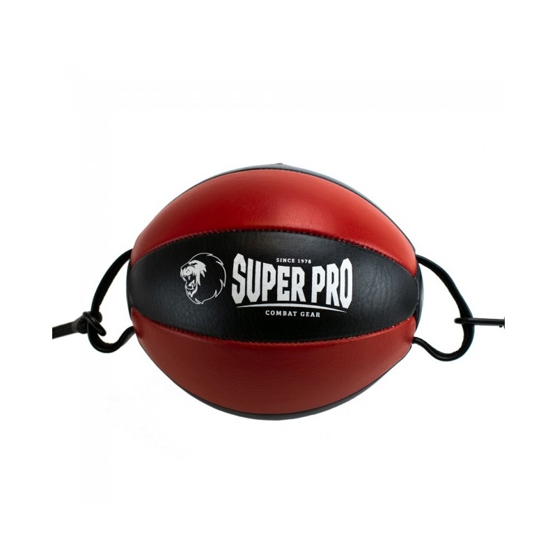 SUPER PRO Doppelendball (Leder, schwarz/rot)