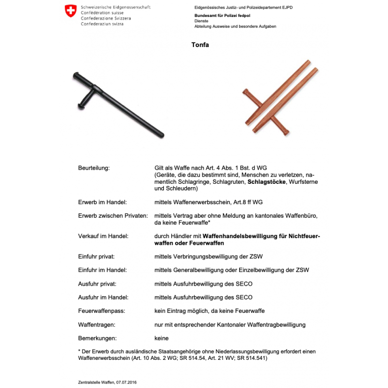 Tonfa (rote Eiche)