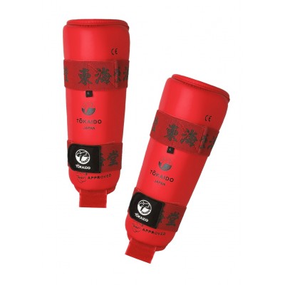 TOKAIDO - Protège-tibias de Karaté (rouge)