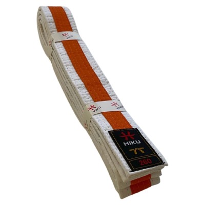 HIKU Gürtel (weiss mit Streifen orange)