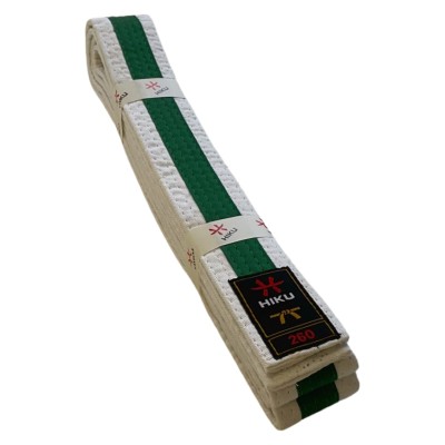 HIKU Gürtel (weiss mit Streifen grün)