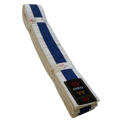 HIKU Gürtel (weiss mit Streifen blau)