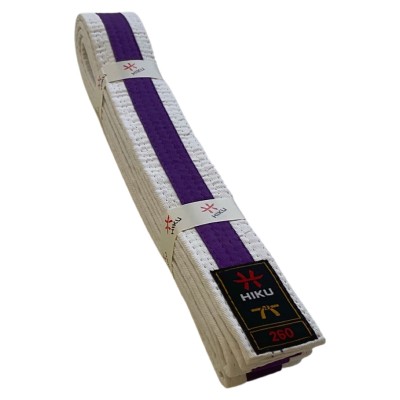 HIKU Gürtel (weiss mit Streifen violett)