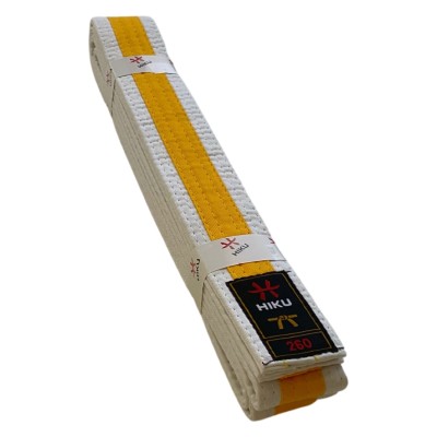 HIKU - Ceinture de Budo (blanc-jaune)