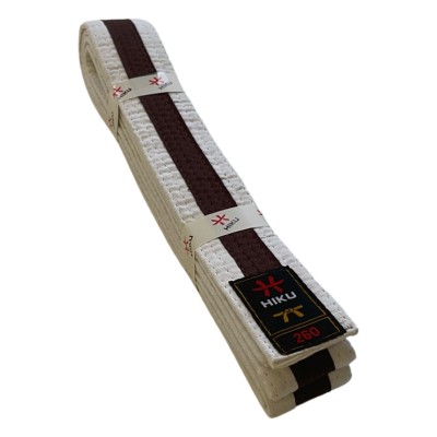 HIKU Gürtel (weiss mit Streifen braun)