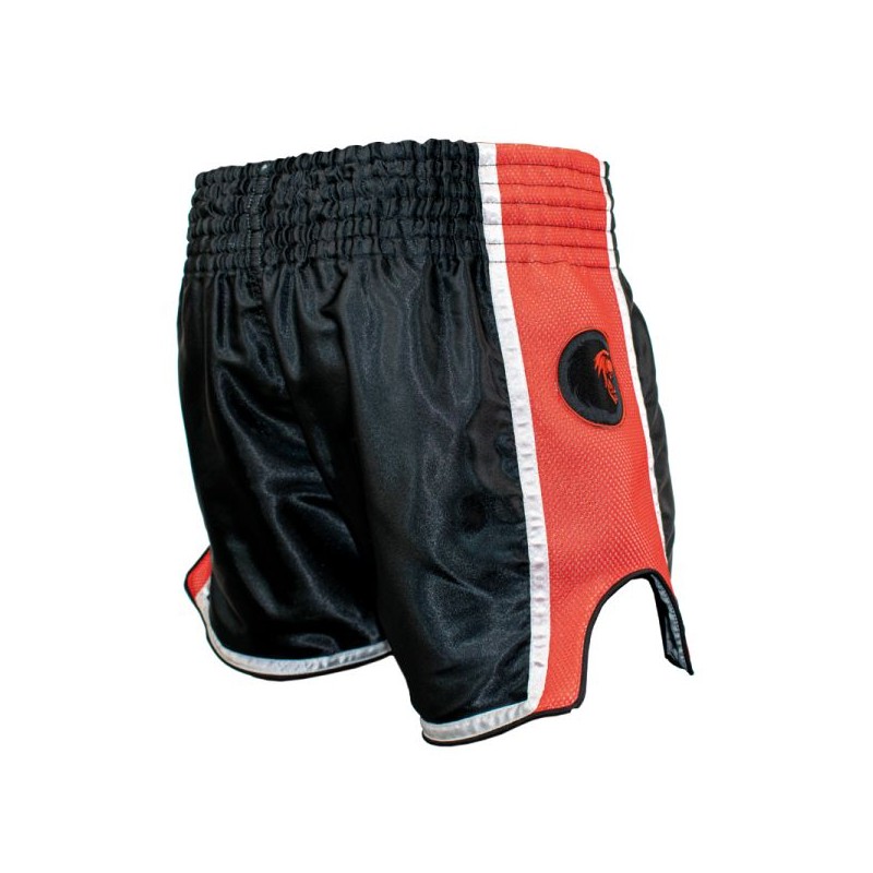SUPER PRO - Short thaï Stripes (noir/rouge)