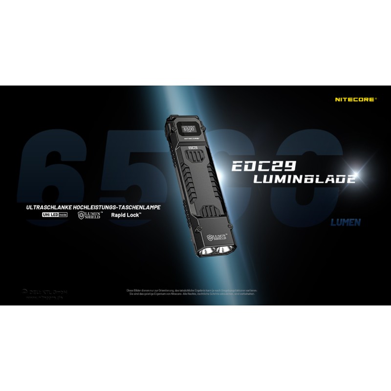 NiteCore EDC29  Taschenlampe - Schwarz (6'500 Lumen)