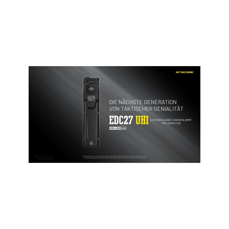 NiteCore EDC27 UHI  Taschenlampe - Schwarz (3'100 Lumen)