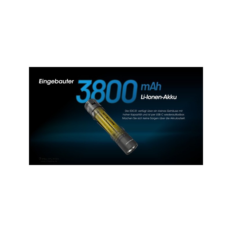 NiteCore EDC31 Taschenlampe - Schwarz (3'500 Lumen) NiteCore EDC31 Taschenlampe - Schwarz (3'500 Lumen)