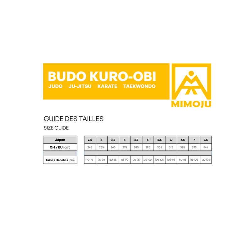 MIMOJU Gold Label – Schwarzer Gürtel für Judo und Karate