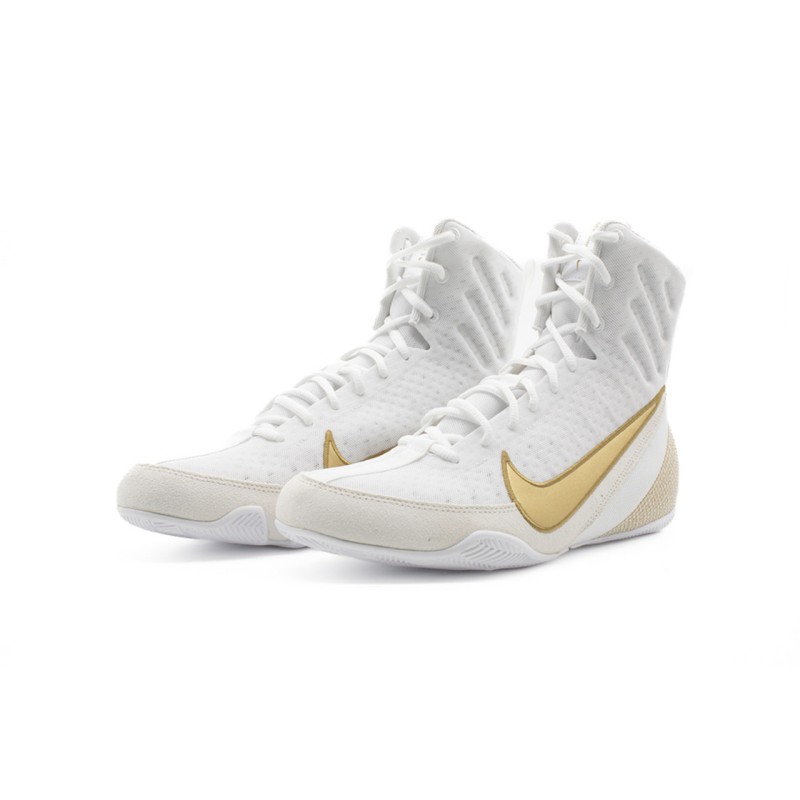 NIKE Machomai 3 - chaussures de boxe (blanc/doré)