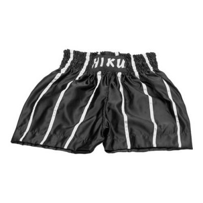 HIKU Thaibox-Shorts (schwarz mit Silberstreifen)