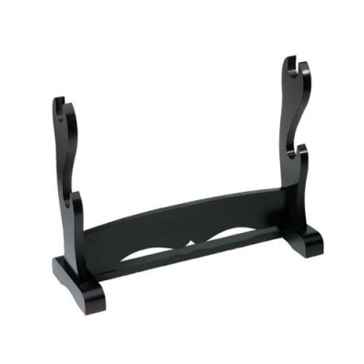 Présentoir pour deux sabres (en bois, noir)