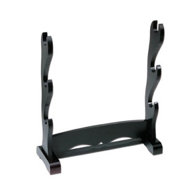 Schwertständer 3er (Holz, schwarz)