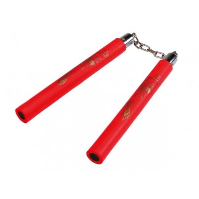 Nunchaku en mousse, à chaîne (rouge)